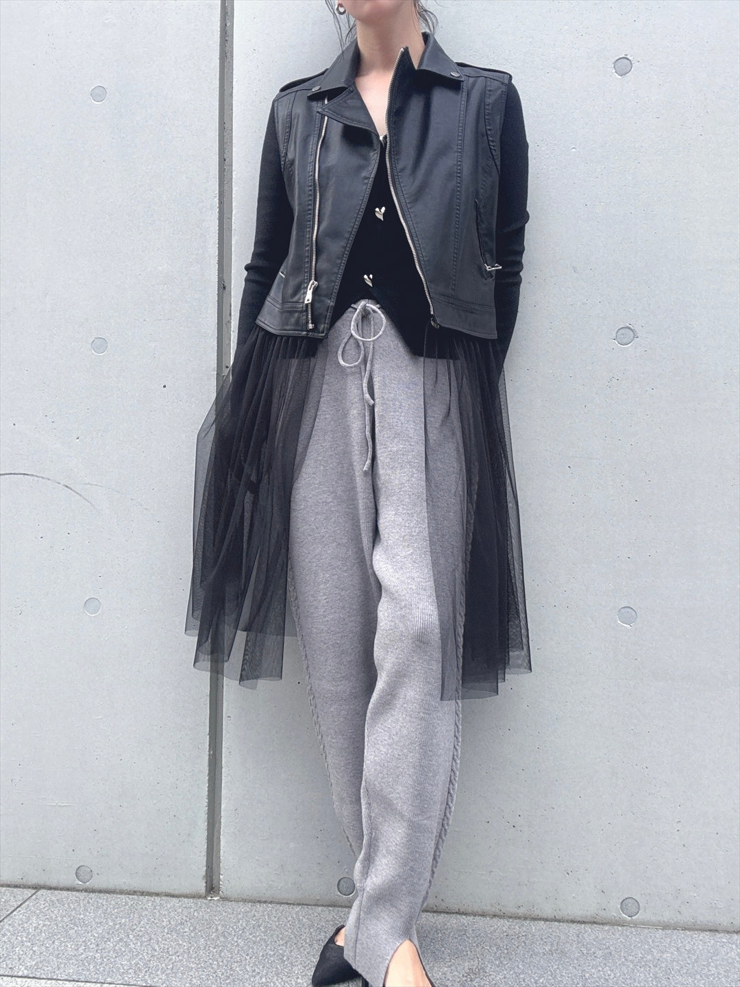 thin rib knit pants