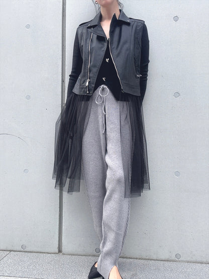 thin rib knit pants