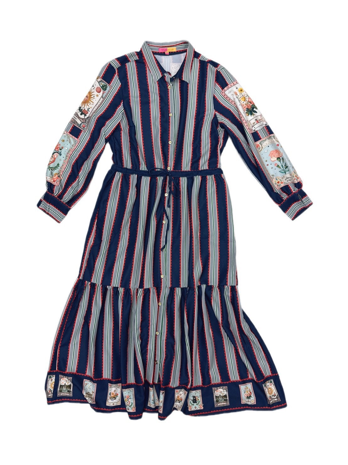 VILAGALLO VESTIDO RAYAS Y CARTAS MADRID  one piece