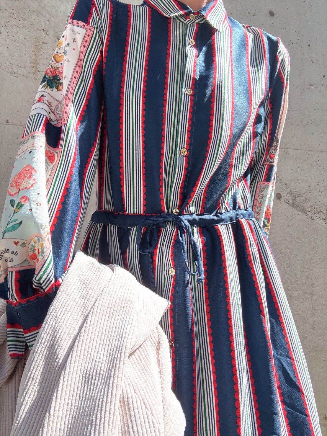 VILAGALLO VESTIDO RAYAS Y CARTAS MADRID  one piece