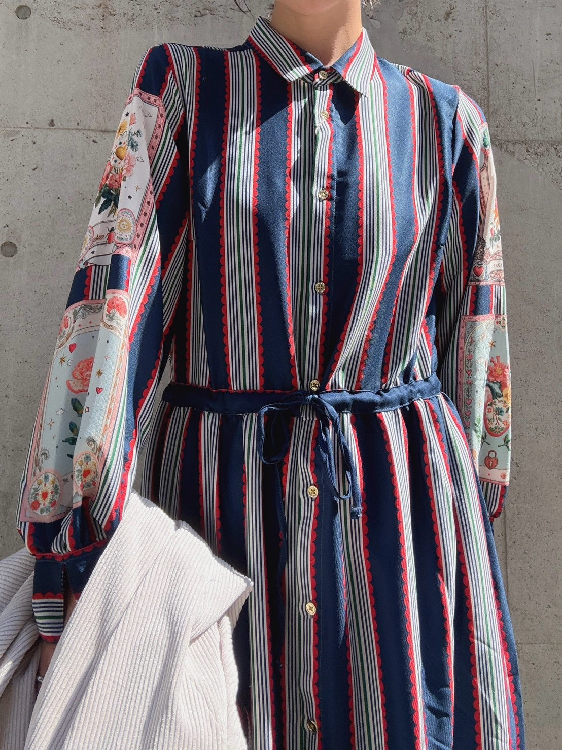 VILAGALLO VESTIDO RAYAS Y CARTAS MADRID  one piece