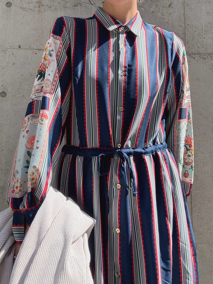VILAGALLO VESTIDO RAYAS Y CARTAS MADRID  one piece