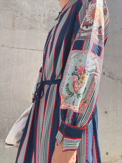 VILAGALLO VESTIDO RAYAS Y CARTAS MADRID  one piece