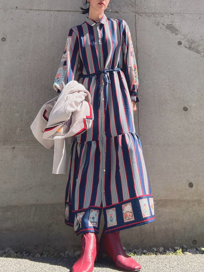 VILAGALLO VESTIDO RAYAS Y CARTAS MADRID  one piece