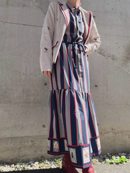 VILAGALLO VESTIDO RAYAS Y CARTAS MADRID  one piece
