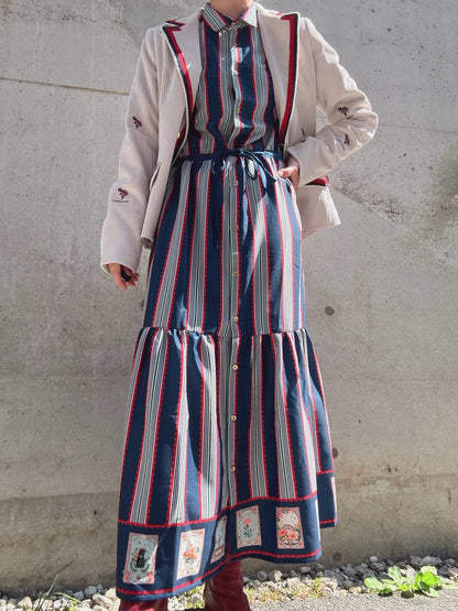 VILAGALLO VESTIDO RAYAS Y CARTAS MADRID  one piece