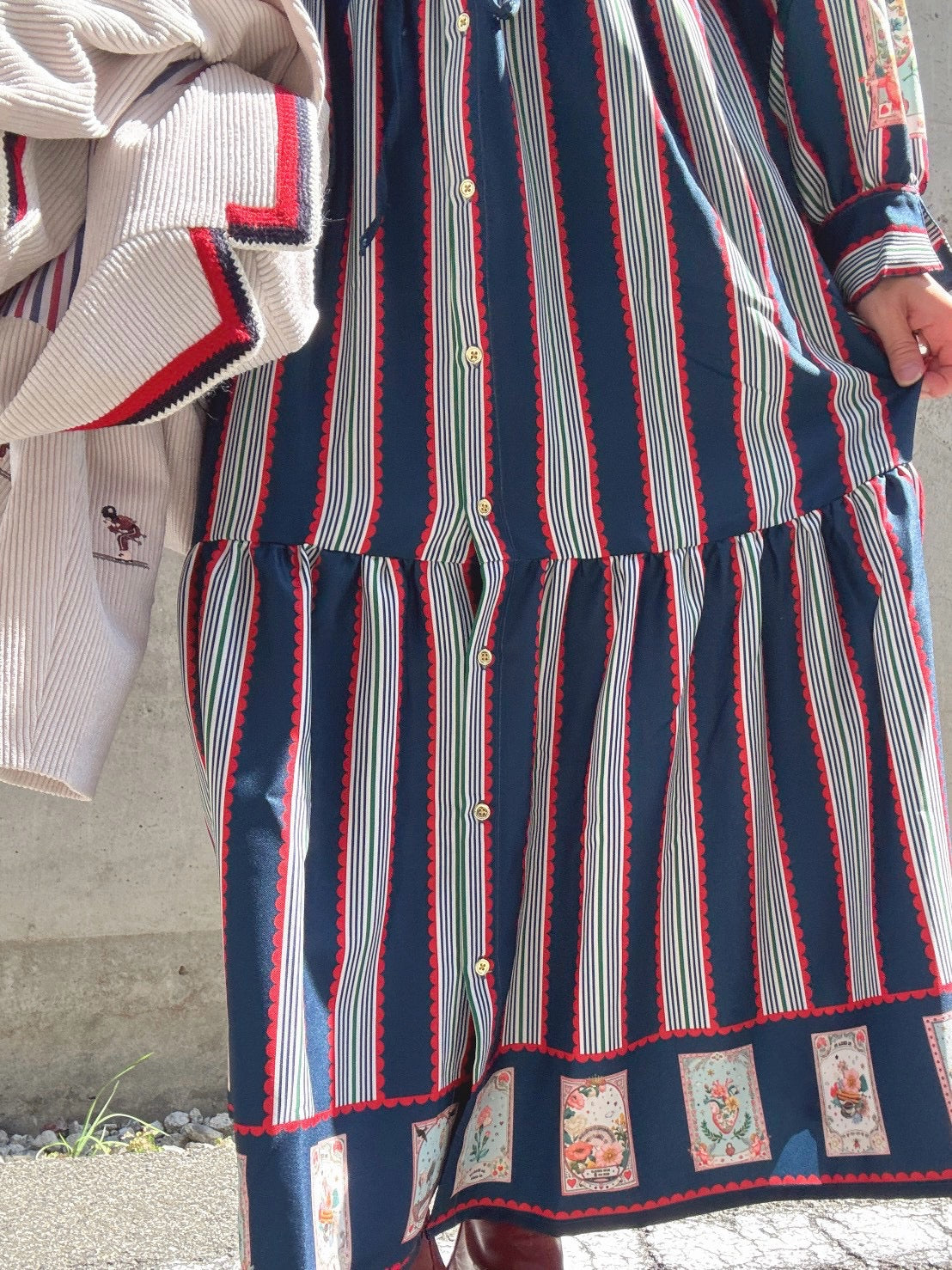 VILAGALLO VESTIDO RAYAS Y CARTAS MADRID  one piece