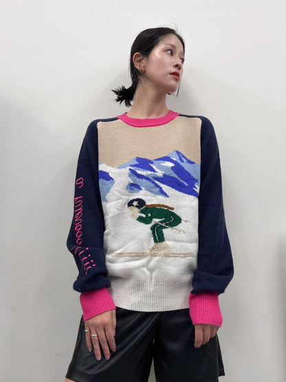 VILAGALLO jersey ski rosay marino wool knit