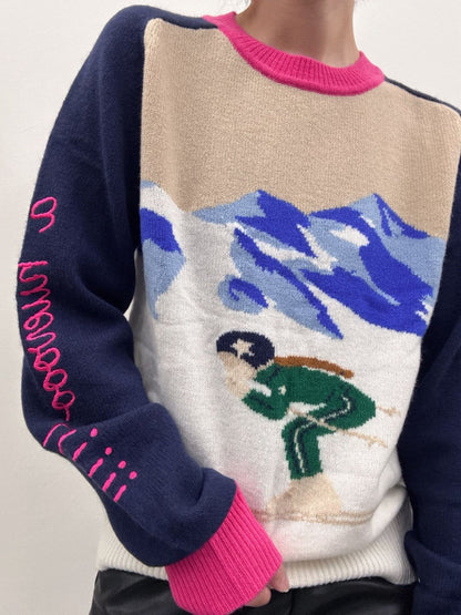VILAGALLO jersey ski rosay marino wool knit