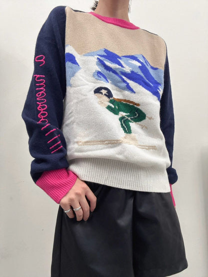 VILAGALLO jersey ski rosay marino wool knit