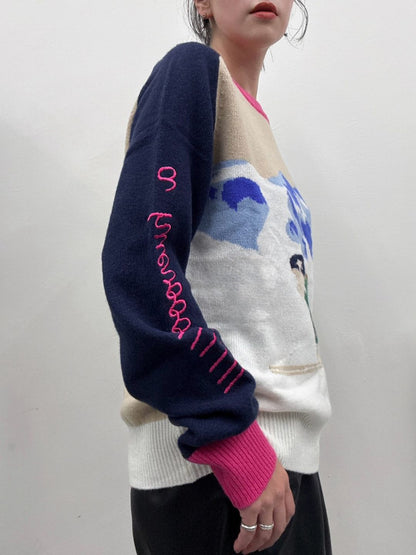 VILAGALLO jersey ski rosay marino wool knit