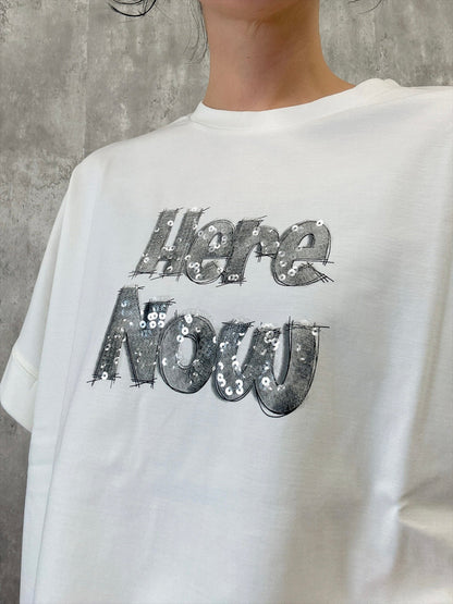 sequins logo T shirt