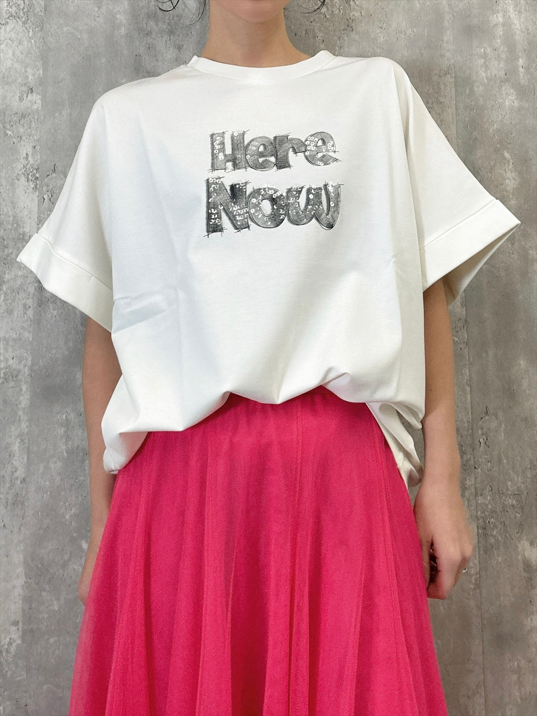 sequins logo T shirt