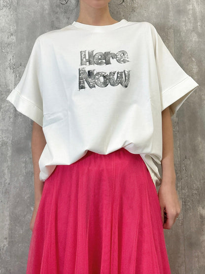 sequins logo T shirt