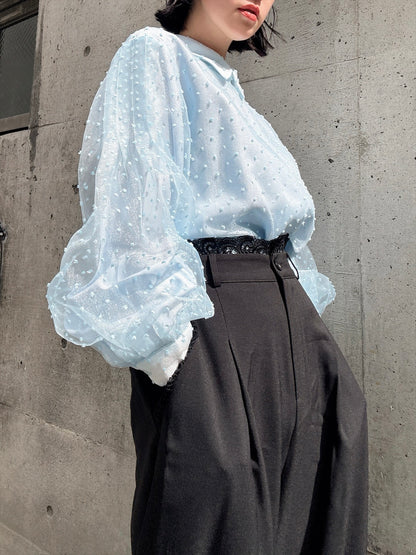 dot organdy blouse