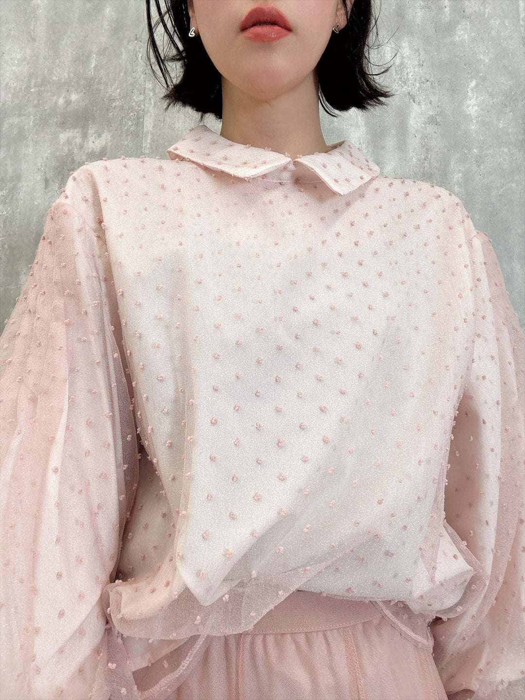 dot organdy blouse
