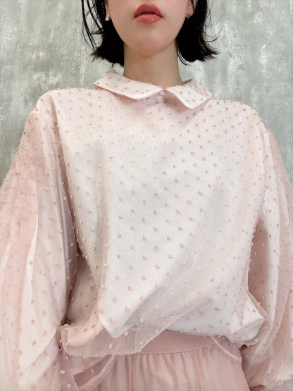 dot organdy blouse