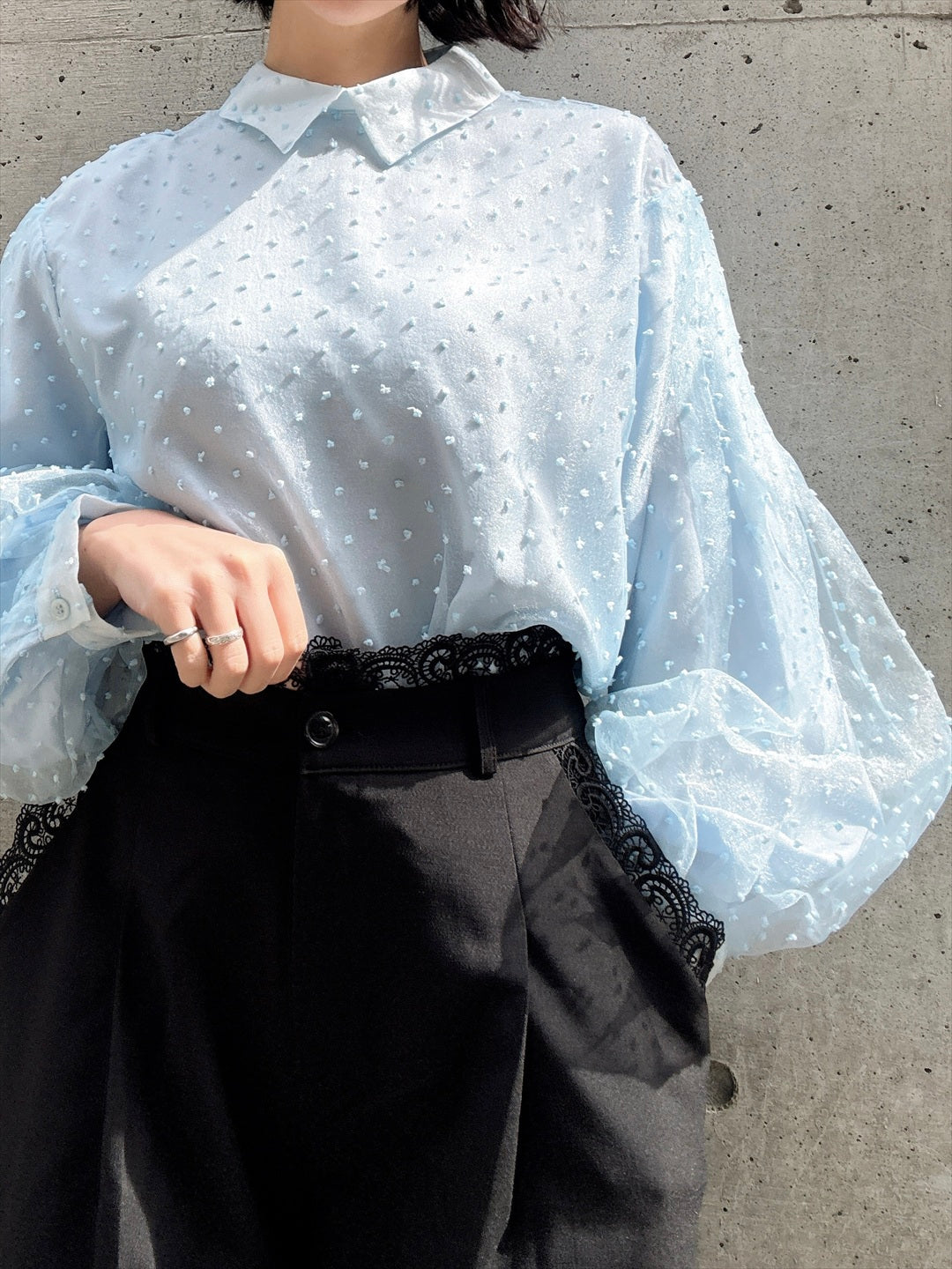 dot organdy blouse