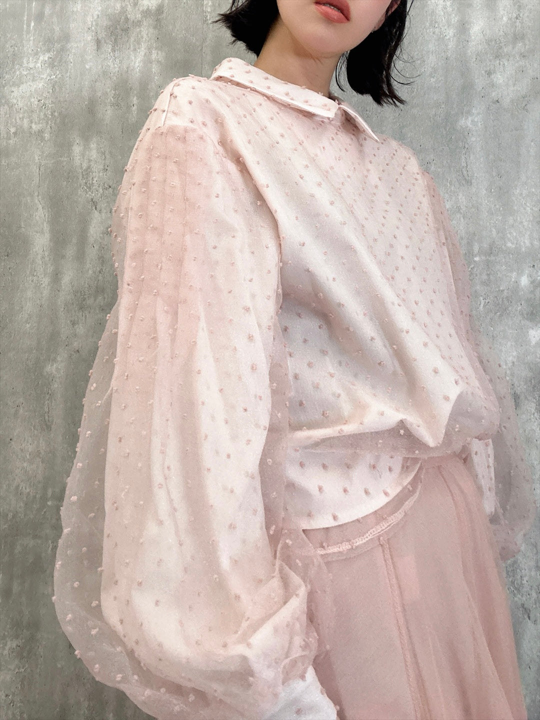 dot organdy blouse