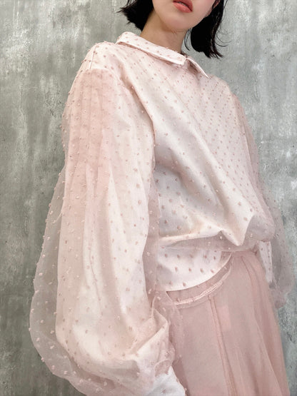 dot organdy blouse
