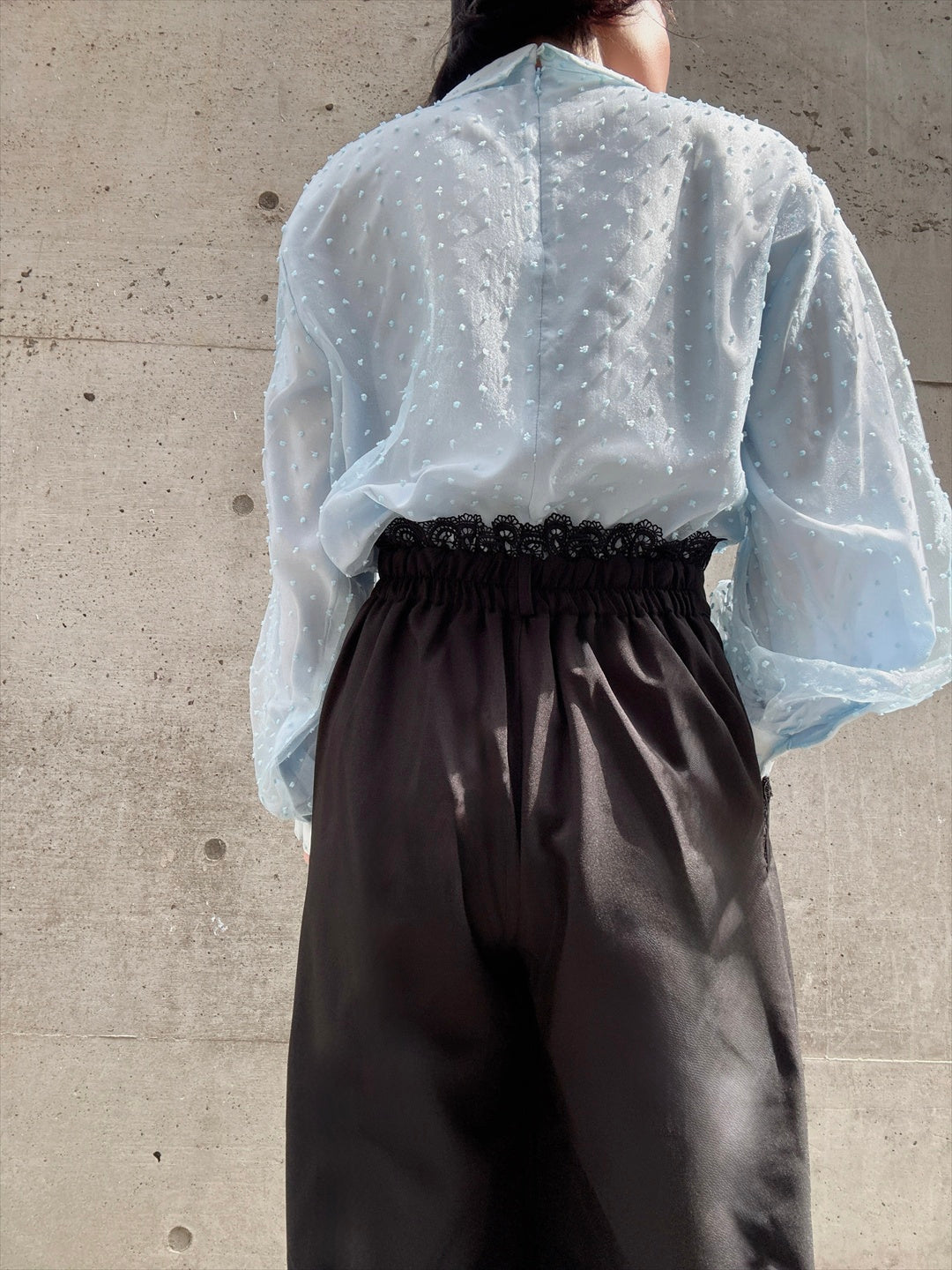 dot organdy blouse