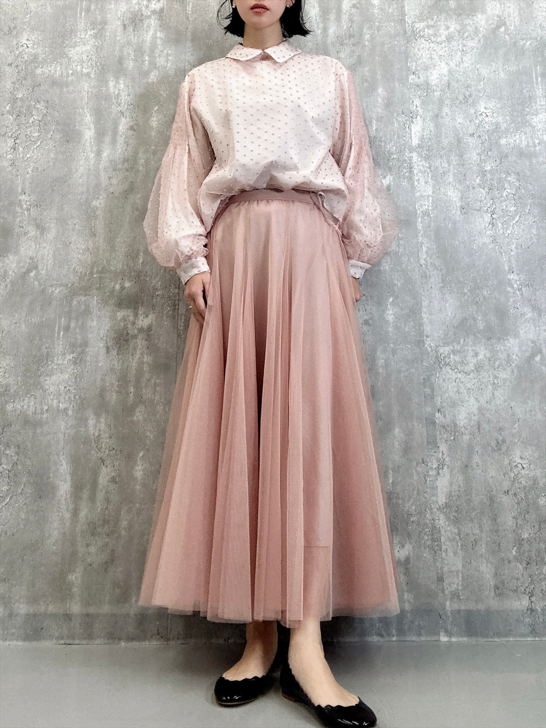 dot organdy blouse