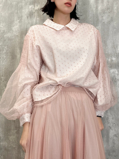 dot organdy blouse