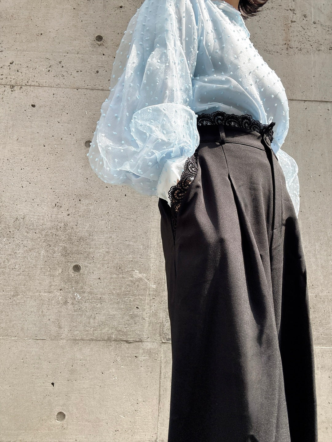 dot organdy blouse
