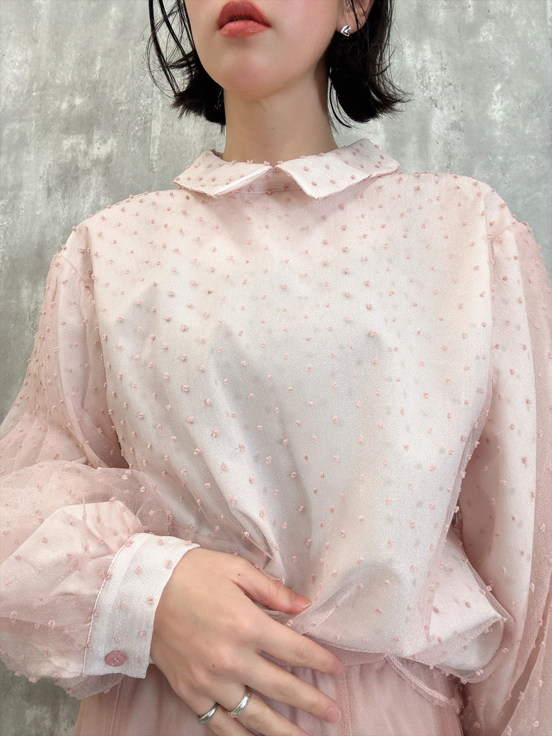 dot organdy blouse