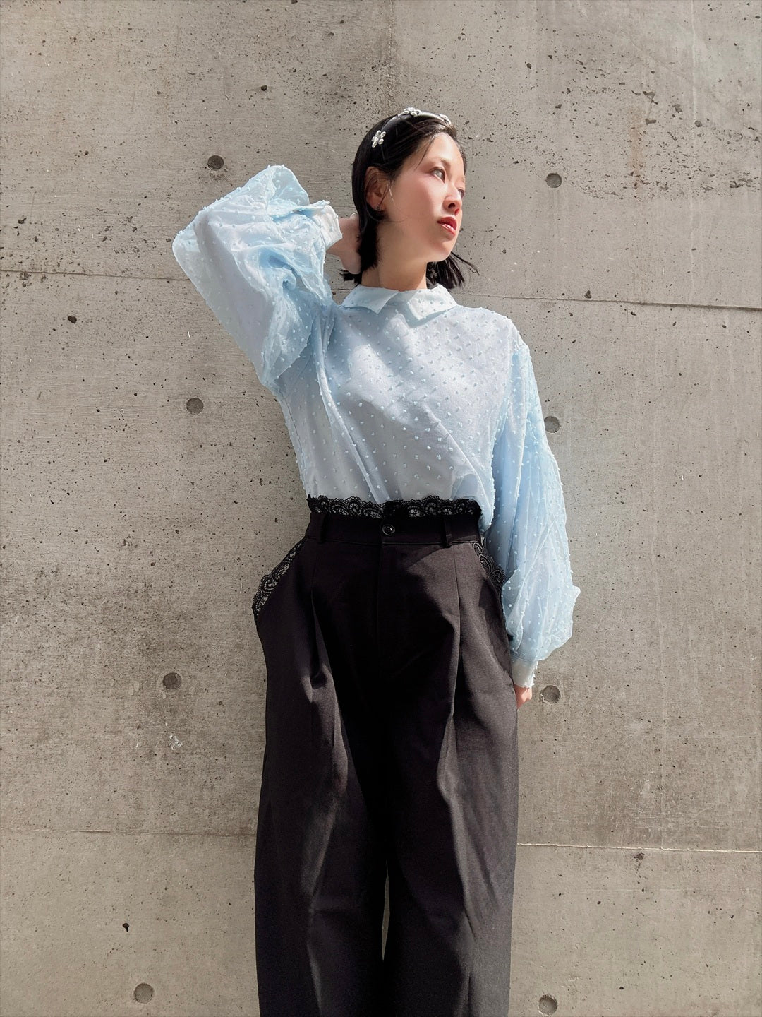 dot organdy blouse