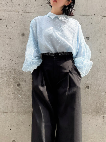 dot organdy blouse