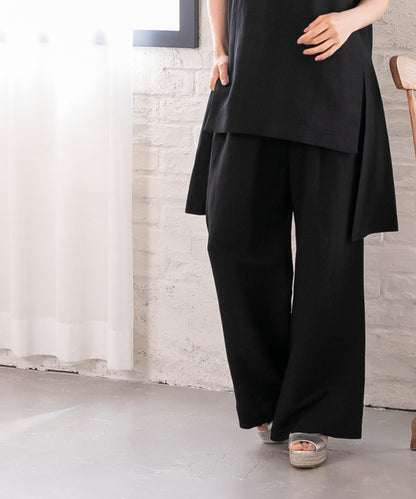 hemp×rayon wide pants