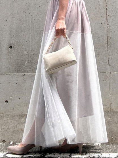 sleeveless bycolor tulle onepiece