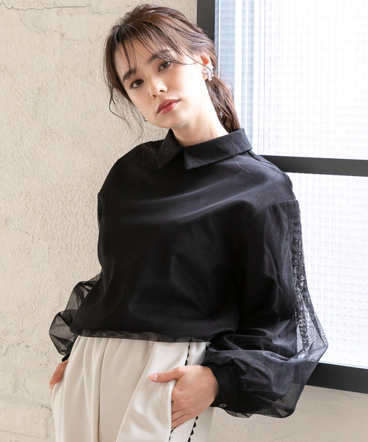 stripe organdy blouse