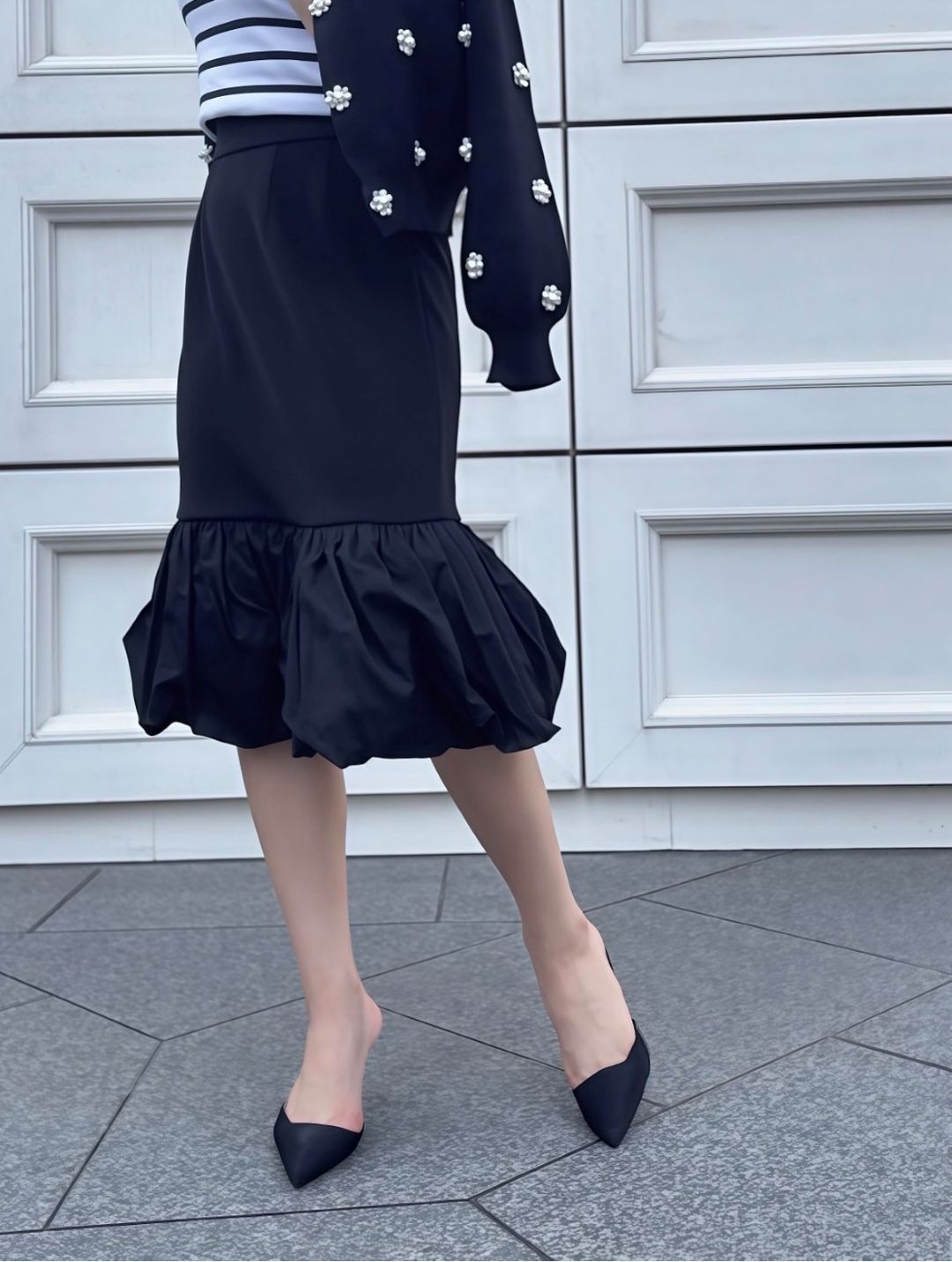 hem balloon mermaid skirt short