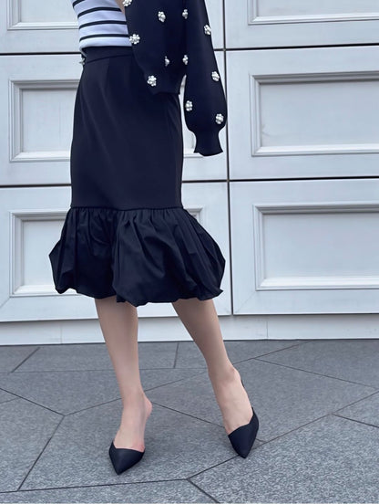 hem balloon mermaid skirt short