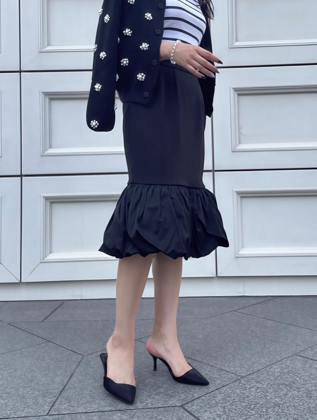 hem balloon mermaid skirt short