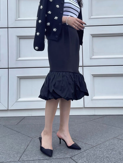 hem balloon mermaid skirt short