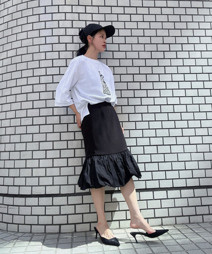 hem balloon mermaid skirt short