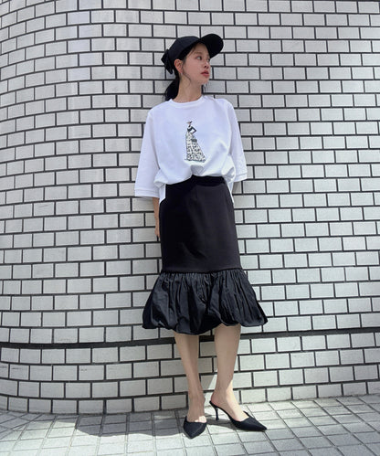 hem balloon mermaid skirt short