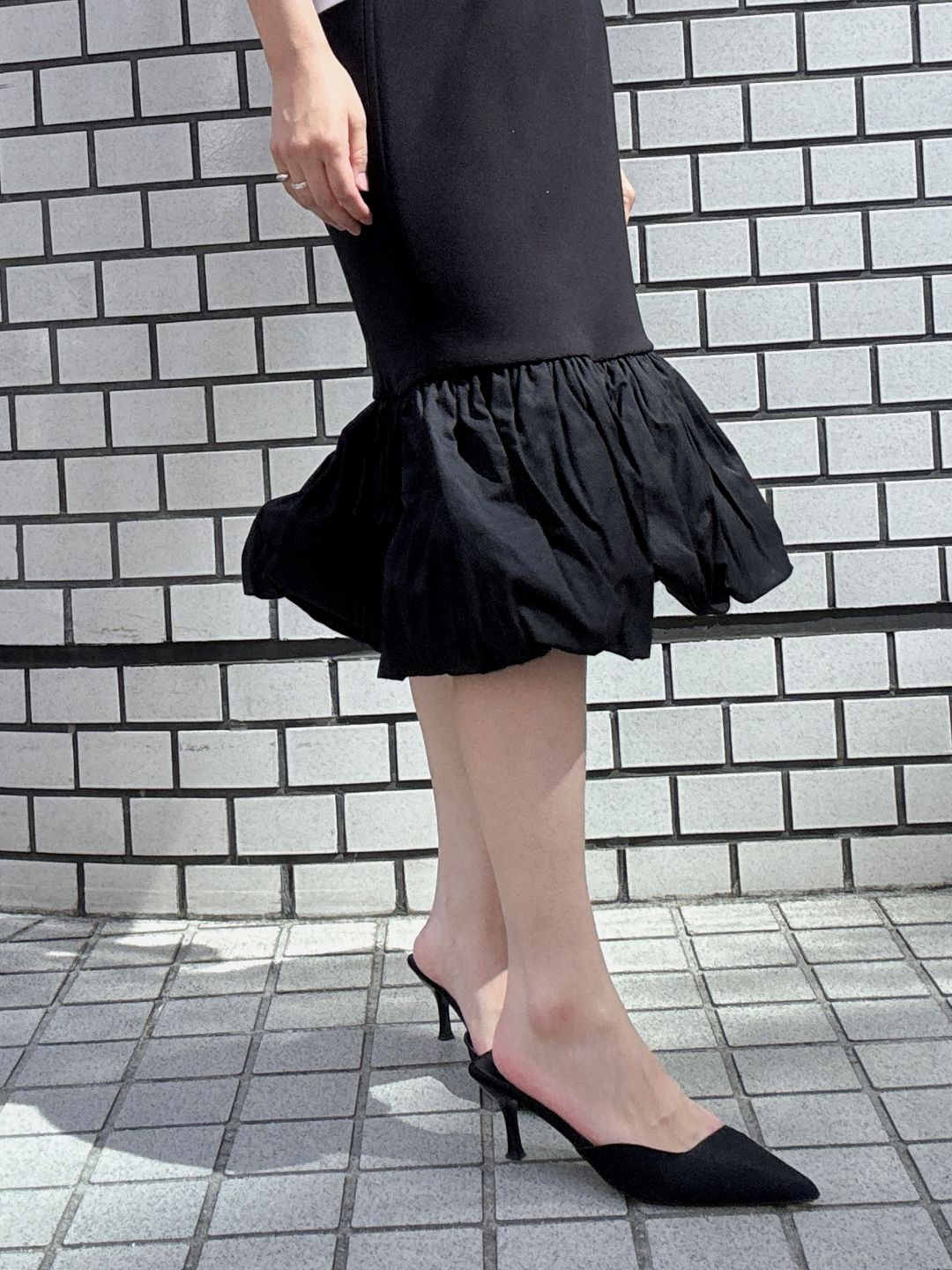 hem balloon mermaid skirt short