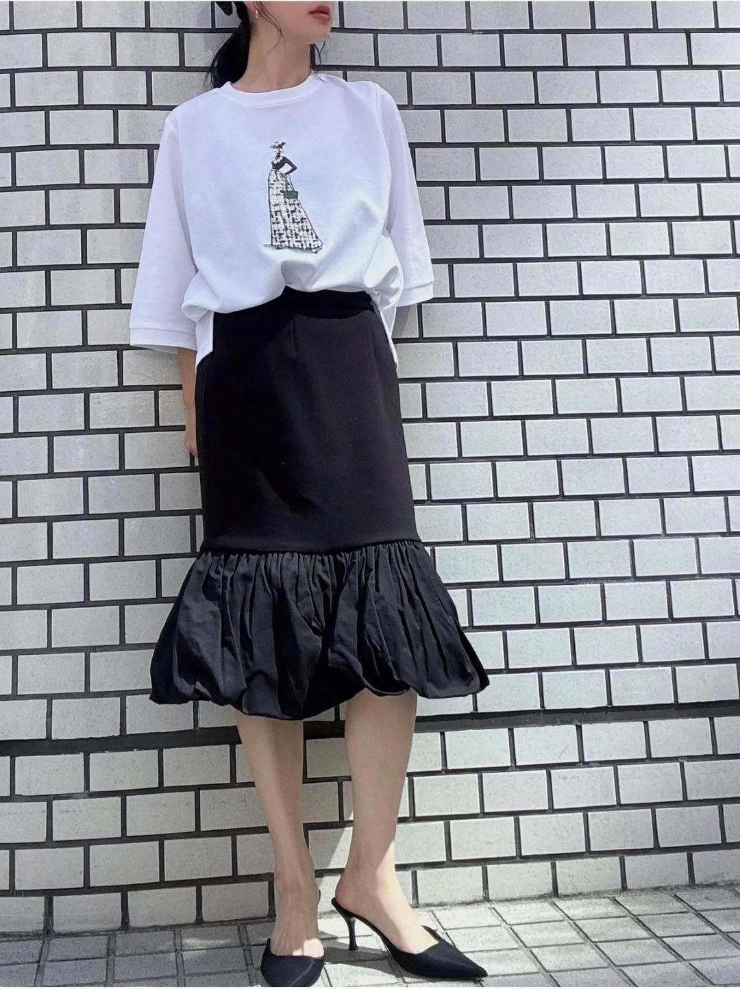 hem balloon mermaid skirt short