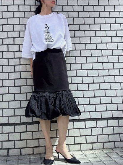hem balloon mermaid skirt short