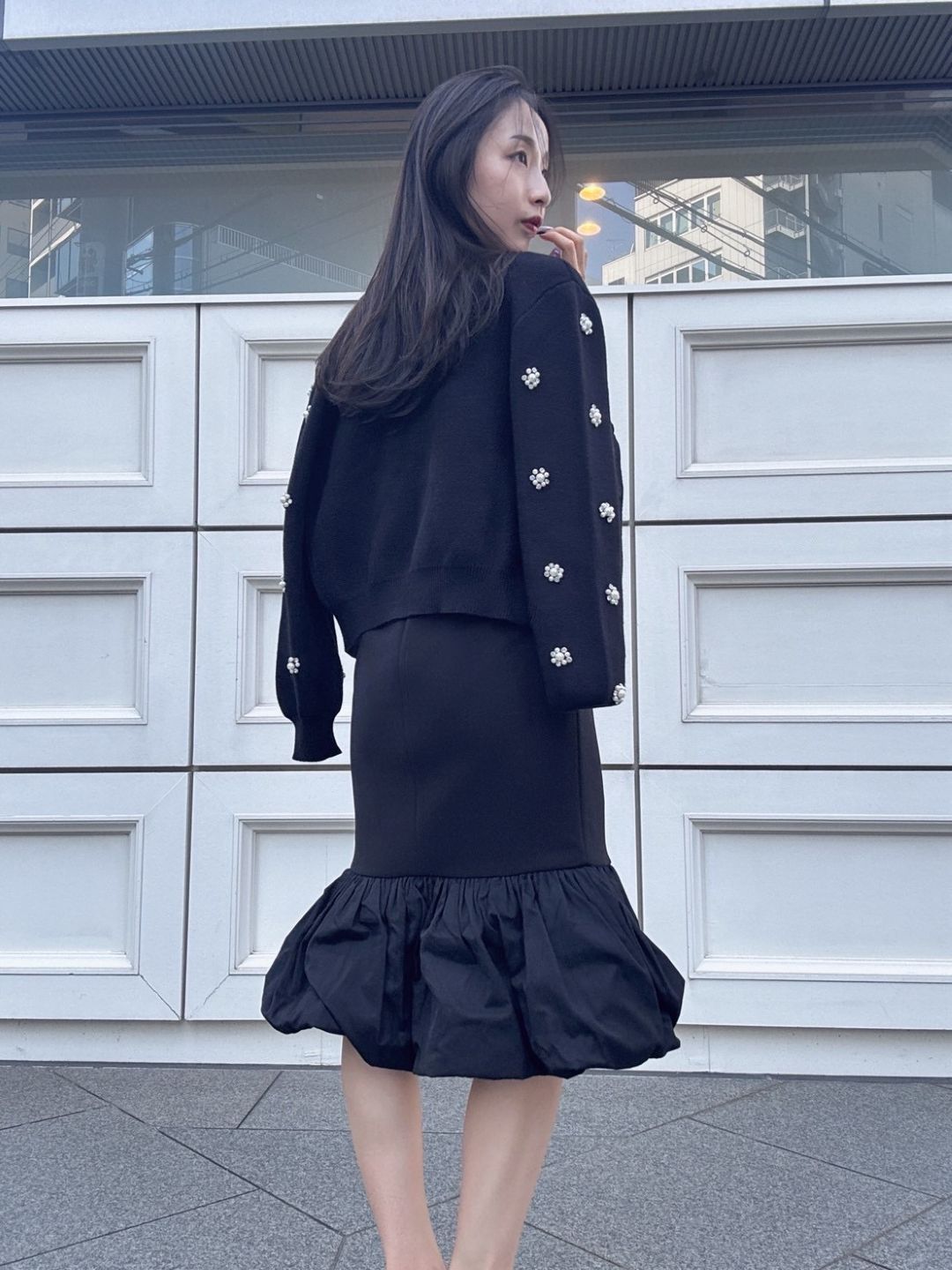 hem balloon mermaid skirt short