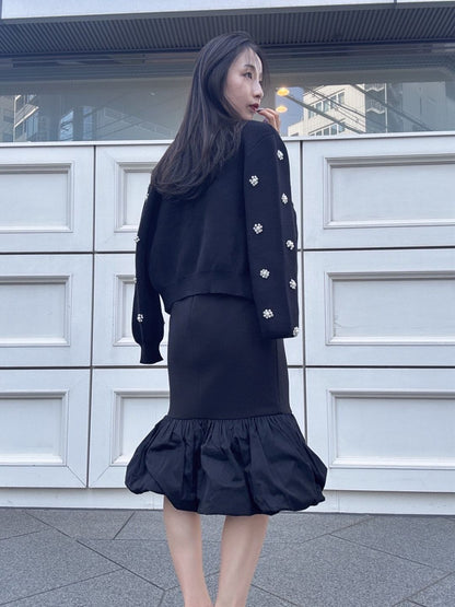 hem balloon mermaid skirt short