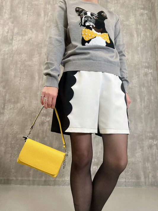 color scheme scalloped shorts