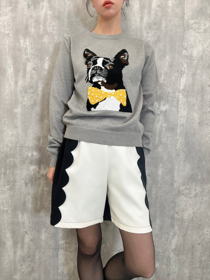 color scheme scalloped shorts
