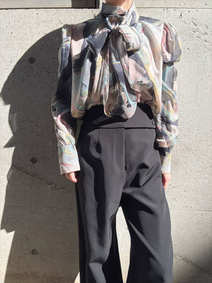 waist button wide pants