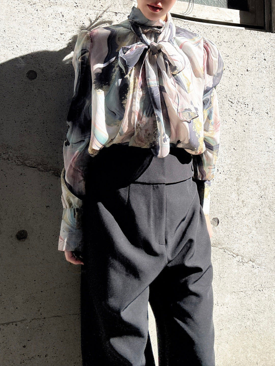 waist button wide pants