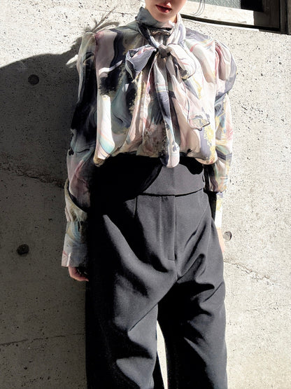 waist button wide pants